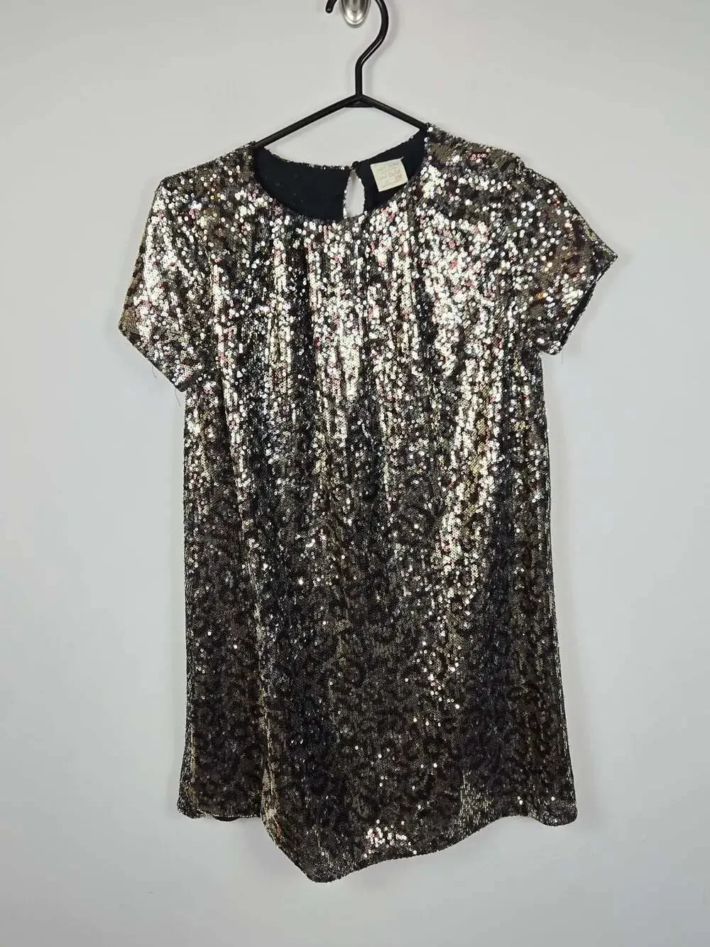 Zara Kids Girls Gold Sequin Party Dress 11/12 Holiday Christmas New Year Sparkle